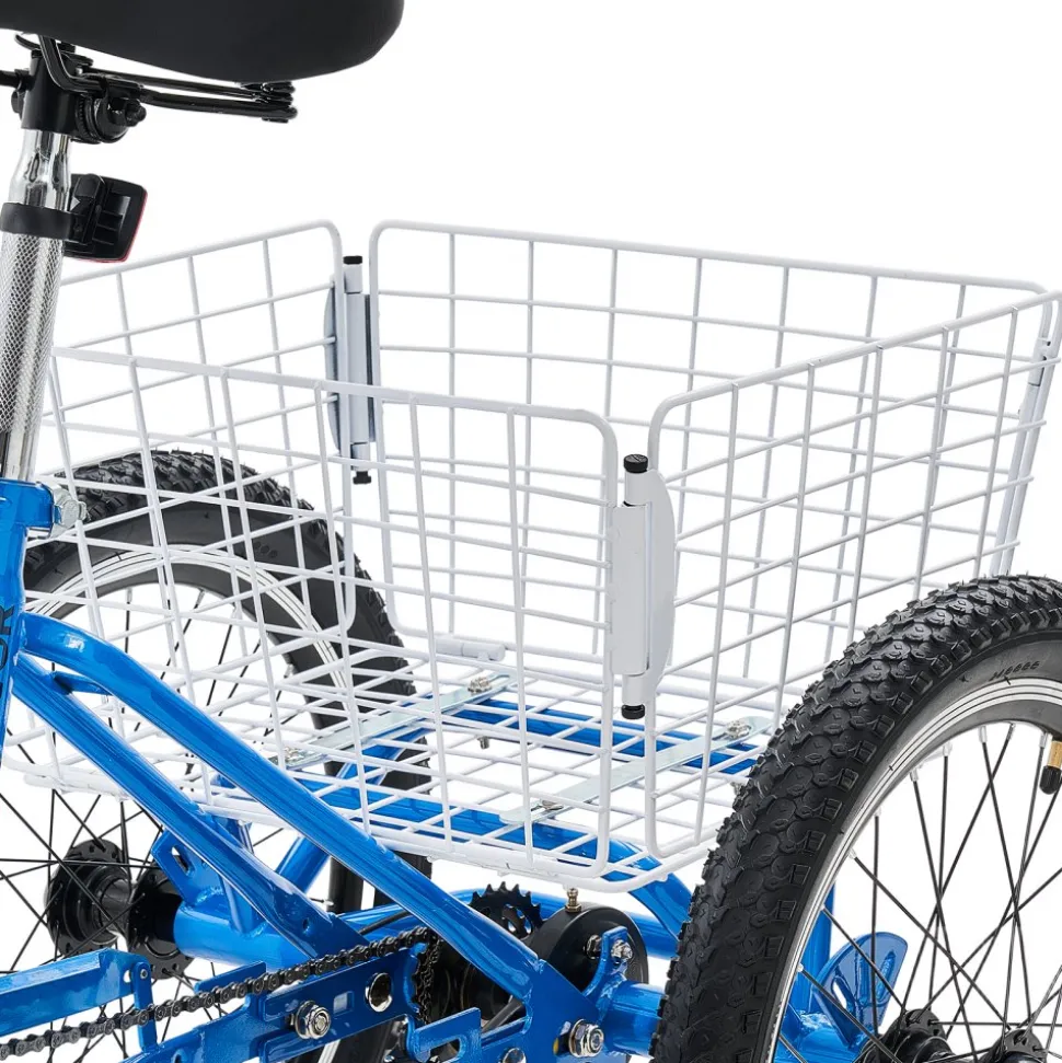 VEVOR Folding Adult Tricycle 20 inch 3 Wheel Foldable Trikes for Adult, Cruiser Bike with Cargo Basket, Adjustable Seat, and Double-Wall Wheel Rims, Shopping Picnic Tricycles for Women, Men, Seniors