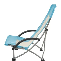 VEVOR Folding Beach Chair, High Back Camping Chairs for Adults, with Cup Pocket, Mesh Back, Carry Bag, Portable Extra Wide Seat Chair 330 lbs Heavy Duty Support, for Outdoor, Camp, Light Blue, 2 Pack