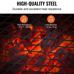 VEVOR Folding Campfire Grill, Heavy Duty Steel Mesh Grate, 18" Portable Camping Grates Over Fire Pit, Camp Fire Cooking Equipment with Legs Carrying Bag, Grilling Rack for Outdoor Open Flame Cooking