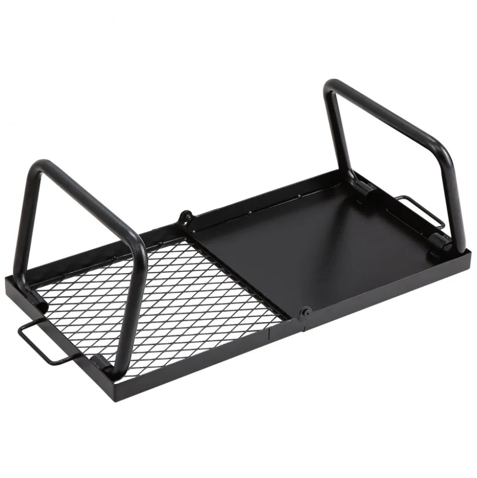 VEVOR Folding Campfire Grill, Heavy Duty Steel Mesh Grate, 22.4" Portable Camping Grates Over Fire Pit, Camp Fire Cooking Equipment with Legs Carrying Bag, Grilling Rack for Outdoor Open Flame Cooking
