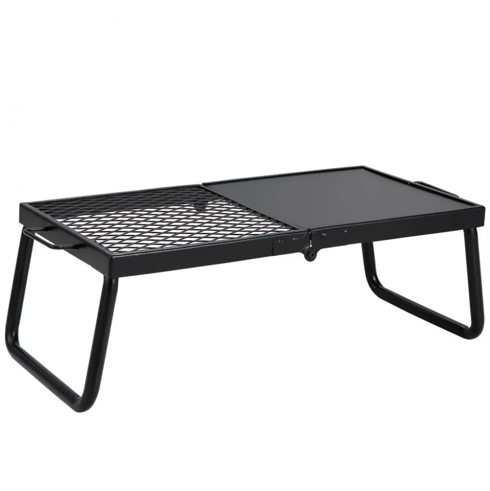 VEVOR Folding Campfire Grill, Heavy Duty Steel Mesh Grate, 22.4" Portable Camping Grates Over Fire Pit, Camp Fire Cooking Equipment with Legs Carrying Bag, Grilling Rack for Outdoor Open Flame Cooking