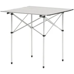VEVOR Folding Camping Table, Portable Roll Up Side Tables, Small Lightweight Aluminum Beach Table, Compact with Carry Bag, for Outdoor Cooking, Tailgating, Grilling, Picnic, Travel, Silver