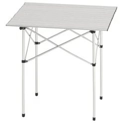 VEVOR Folding Camping Table, Portable Roll Up Side Tables, Small Lightweight Aluminum Beach Table, Compact with Carry Bag, for Outdoor Cooking, Tailgating, Grilling, Picnic, Travel, Silver