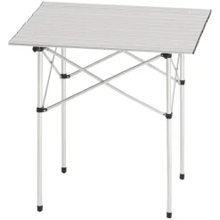 VEVOR Folding Camping Table, Portable Roll Up Side Tables, Small Lightweight Aluminum Beach Table, Compact with Carry Bag, for Outdoor Cooking, Tailgating, Grilling, Picnic, Travel, Silver