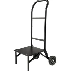 VEVOR Folding Chair Rack, 150 LBS Capacity, Heavy-duty Chair Cart for Stacking 10 Chairs, Multi-Function Metal Chair Storage Dolly with Rubber Wheels, Push-Style Chair Holder, Matte Black