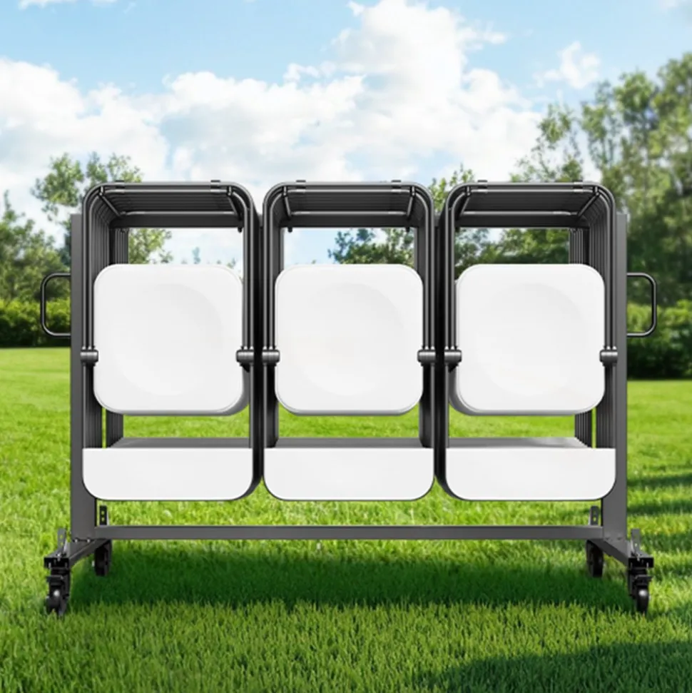 VEVOR Folding Chair Rack, 400 LBS Capacity, Heavy-duty Chair Cart for 42 Chairs or 12 Tables, Multi-Function Chair Storage Dolly with Rubber Wheels and Holders, Large Chair Holder, Matte Black