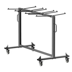 VEVOR Folding Chair Rack, 400 LBS Capacity, Heavy-duty Chair Cart for 42 Chairs or 12 Tables, Multi-Function Chair Storage Dolly with Rubber Wheels and Holders, Large Chair Holder, Matte Black