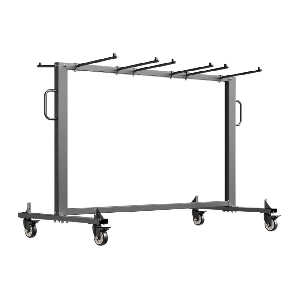 VEVOR Folding Chair Rack, 400 LBS Capacity, Heavy-duty Chair Cart for 42 Chairs or 12 Tables, Multi-Function Chair Storage Dolly with Rubber Wheels and Holders, Large Chair Holder, Matte Black