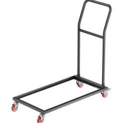 VEVOR Folding Chair Rack, 300 LBS Capacity, L-shape Vertical Placement Chair Cart for 25 Chairs, Heavy-duty Metal Chair Storage Dolly with Rubber Wheels, Multi-Function Chair Holder, Matte Black