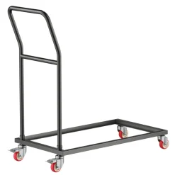 VEVOR Folding Chair Rack, 300 LBS Capacity, L-shape Vertical Placement Chair Cart for 25 Chairs, Heavy-duty Metal Chair Storage Dolly with Rubber Wheels, Multi-Function Chair Holder, Matte Black