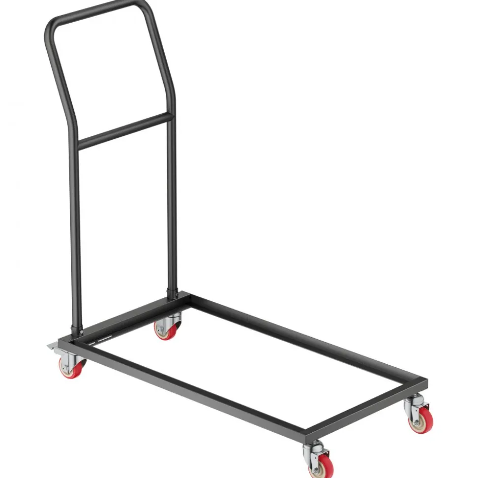 VEVOR Folding Chair Rack, 300 LBS Capacity, L-shape Vertical Placement Chair Cart for 25 Chairs, Heavy-duty Metal Chair Storage Dolly with Rubber Wheels, Multi-Function Chair Holder, Matte Black