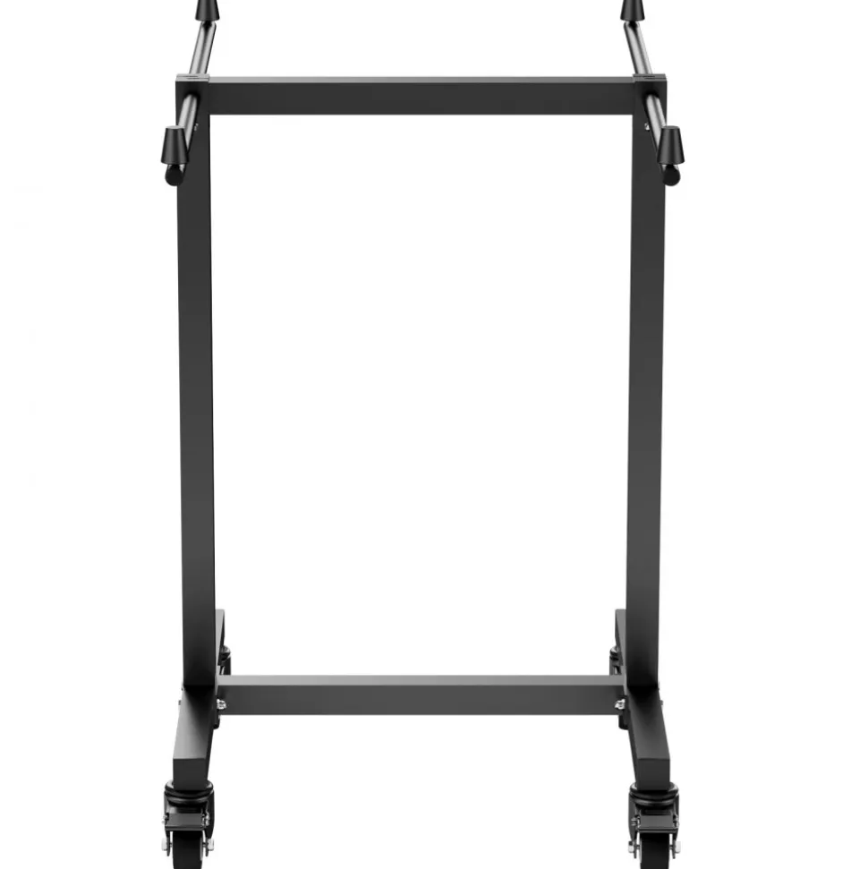 VEVOR Folding Chair Rack, 200 LBS Capacity, T-shape Chair Cart for 14 Chairs, Heavy-duty Metal Chair Storage Dolly with Rubber Wheels, Multi-Function Chair Holder for Party Event,Hotel, Matte Black