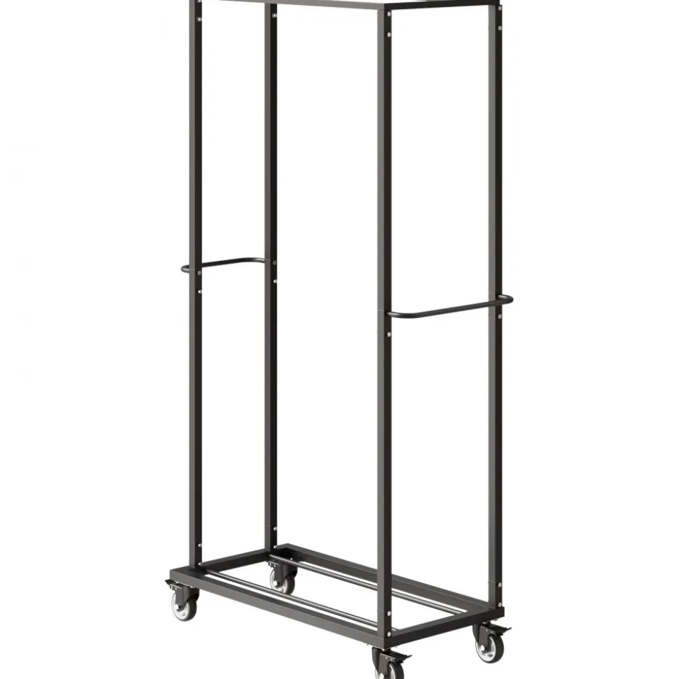 VEVOR Folding Chair Rack, 500 LBS Capacity, Heavy-duty Chair Cart for 60 Chairs, Metal Chair Storage Dolly Chair Holder with Swivel Casters and Locking Wheels, for Party Event,Hotel,Matte Black