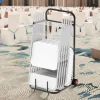 VEVOR Folding Chair Rack, 100 LBS Capacity, Heavy-duty Chair Cart for Hanging 10 Chairs, Multi-Function Metal Chair Storage Dolly with Rubber Wheels, Push-Style Chair Holder, Matte Black