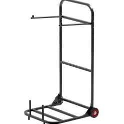 VEVOR Folding Chair Rack, 100 LBS Capacity, Heavy-duty Chair Cart for Hanging 10 Chairs, Multi-Function Metal Chair Storage Dolly with Rubber Wheels, Push-Style Chair Holder, Matte Black