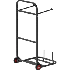 VEVOR Folding Chair Rack, 100 LBS Capacity, Heavy-duty Chair Cart for Hanging 10 Chairs, Multi-Function Metal Chair Storage Dolly with Rubber Wheels, Push-Style Chair Holder, Matte Black