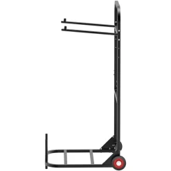 VEVOR Folding Chair Rack, 100 LBS Capacity, Heavy-duty Chair Cart for Hanging 10 Chairs, Multi-Function Metal Chair Storage Dolly with Rubber Wheels, Push-Style Chair Holder, Matte Black