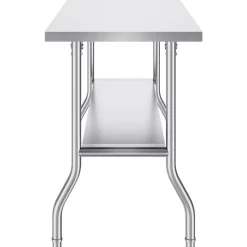 VEVOR Folding Commercial Prep Table, 48 x 24 Inch Commercial Worktable Workstation with Undershelf, Heavy-duty Stainless Steel Folding Table with 300 lbs Load, for Home Kitchen Restaurant Garage