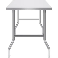VEVOR Folding Commercial Prep Table, 48 x 30 Inch Commercial Worktable Workstation, Heavy-duty Stainless Steel Folding Table with 300 lbs Load, Kitchen Work Table, for Home Kitchen Restaurant Garage