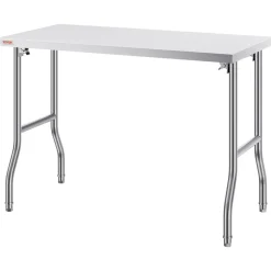 VEVOR Folding Commercial Prep Table, 48 x 24 Inch Commercial Worktable Workstation, Heavy-duty Stainless Steel Folding Table with 300 lbs Load, Kitchen Work Table, for Home Kitchen Restaurant Garage