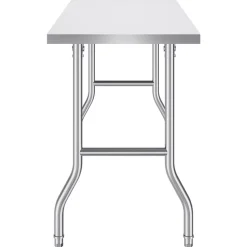 VEVOR Folding Commercial Prep Table, 48 x 24 Inch Commercial Worktable Workstation, Heavy-duty Stainless Steel Folding Table with 300 lbs Load, Kitchen Work Table, for Home Kitchen Restaurant Garage