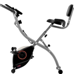VEVOR Folding Exercise Bike, Foldable Fitness Stationary Bike, Adjustable Magnetic Resistance Stationary Bike, Upright Indoor Cycling Bike for Home Gym Workout, Comfortable Seat Cushion, LCD Monitor
