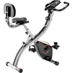 VEVOR Folding Exercise Bike, Foldable Fitness Stationary Bike, Adjustable Magnetic Resistance Stationary Bike, Upright Indoor Cycling Bike for Home Gym Workout, Comfortable Seat Cushion, LCD Monitor