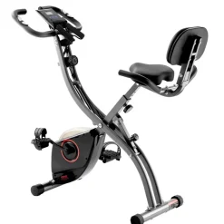 VEVOR Folding Exercise Bike, Foldable Fitness Stationary Bike, Adjustable Magnetic Resistance Stationary Bike, Upright Indoor Cycling Bike for Home Gym Workout, Comfortable Seat Cushion, LCD Monitor