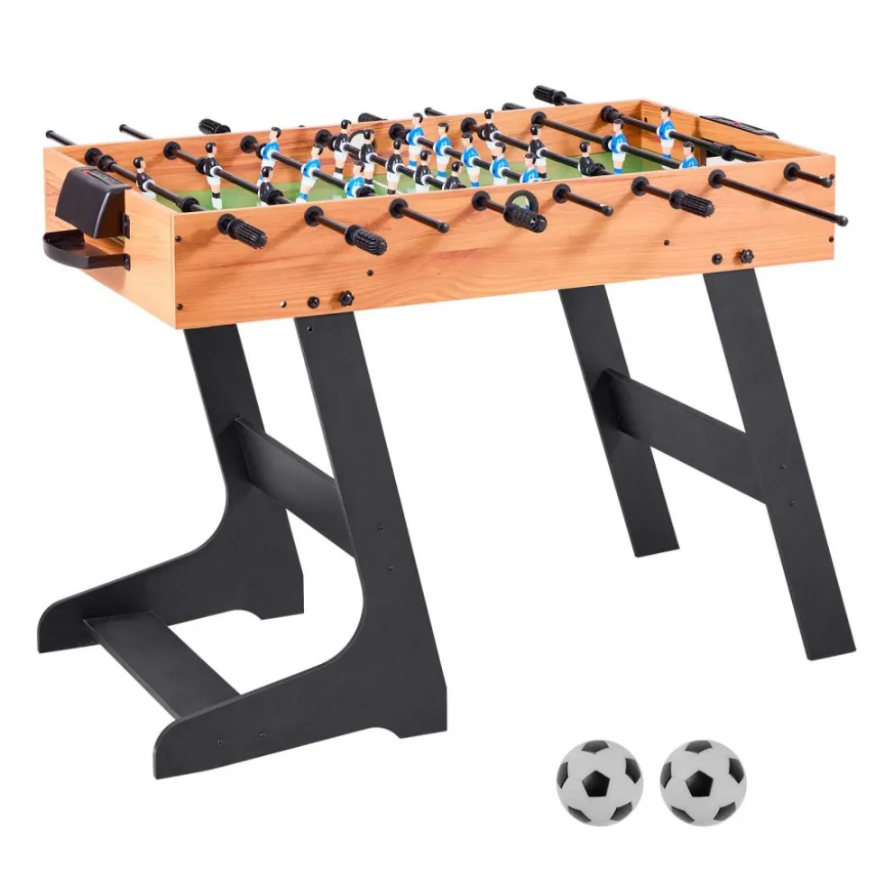 VEVOR Folding Foosball Table, 42 inch Standard Size Table, Indoor Full Size Foosball Tables for Home, Family, and Game Room, Durable Soccer Set, Includes 2 Balls