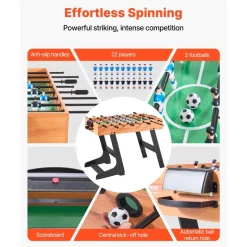 VEVOR Folding Foosball Table, 42 inch Standard Size Table, Indoor Full Size Foosball Tables for Home, Family, and Game Room, Durable Soccer Set, Includes 2 Balls