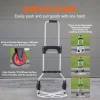 VEVOR Folding Hand Truck and Dolly, 176 lbs Capacity, Aluminum Foldable Cart, Heavy-Duty Luggage Trolley Cart with Telescoping Handle and PP+TPR Wheels for Home, Office, Shopping, Travel