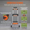 VEVOR Folding Hand Truck, 309 lbs Load Capacity, Aluminum Portable Cart, Convertible Hand Truck and Dolly with Telescoping Handle and PP+TPR Wheels, Ultra Lightweight Super Strong for Moving Warehouse