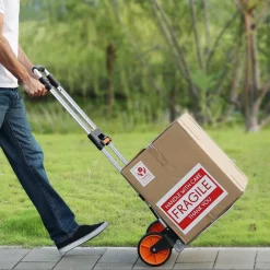 VEVOR Folding Hand Truck, 309 lbs Load Capacity, Aluminum Portable Cart, Convertible Hand Truck and Dolly with Telescoping Handle and PP+TPR Wheels, Ultra Lightweight Super Strong for Moving Warehouse