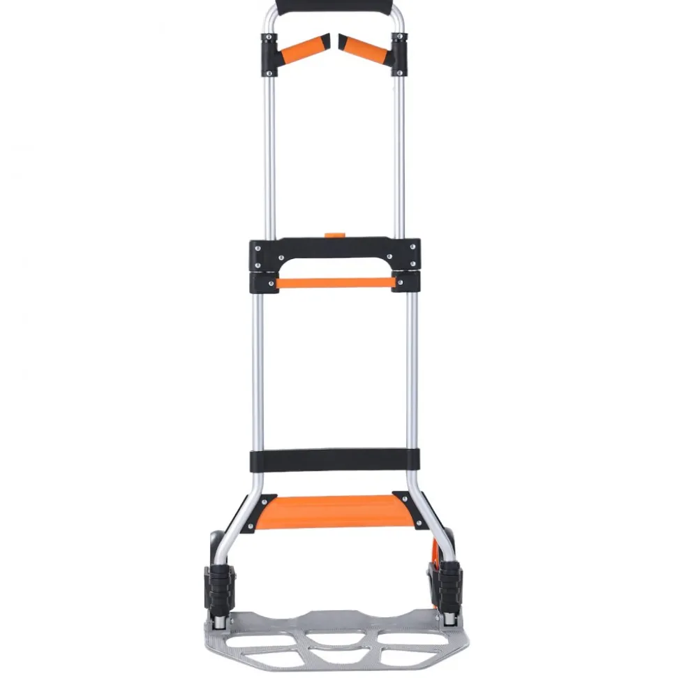 VEVOR Folding Hand Truck, 309 lbs Load Capacity, Aluminum Portable Cart, Convertible Hand Truck and Dolly with Telescoping Handle and PP+TPR Wheels, Ultra Lightweight Super Strong for Moving Warehouse