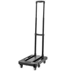 VEVOR Folding Hand Truck, 500 lbs Load Capacity, Collapsible Luggage Cart with 6 Wheels, 2 Elastic Ropes & Expandable Base, Utility Dolly Platform Cart for Airport Travel Luggage Office Moving, Black
