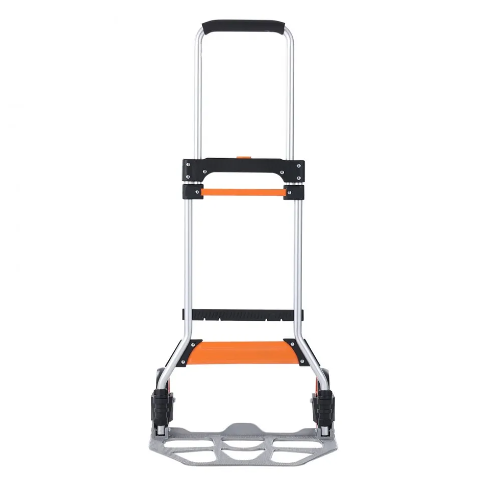 VEVOR Folding Hand Truck, 275 lbs Load Capacity, Aluminum Portable Cart, Convertible Hand Truck and Dolly with Telescoping Handle and PP+TPR Wheels, Ultra Lightweight Super Strong for Moving Warehouse