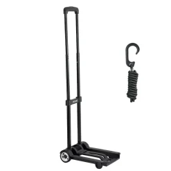 VEVOR Folding Hand Truck, 110 lbs Load Capacity, Collapsible Luggage Cart with 2 Wheels & 1 Elastic Rope, Utility Dolly Platform Cart for Airport Travel Furniture Luggage Office Moving, Black