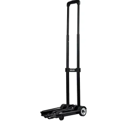 VEVOR Folding Hand Truck, 110 lbs Load Capacity, Collapsible Luggage Cart with 2 Wheels & 1 Elastic Rope, Utility Dolly Platform Cart for Airport Travel Furniture Luggage Office Moving, Black