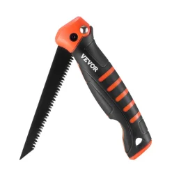 VEVOR Folding Jab Saw, 5 in Foldable Jab Saw with Soft Grip Handle, Folding Drywall Saw with Triple Ground Teeth and Sharp Tip, for Drywall, Wood, PVC Pipes, Cement Board, Thin Sheets, Wall Panels