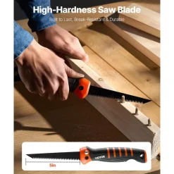 VEVOR Folding Jab Saw, 5 in Foldable Jab Saw with Soft Grip Handle, Folding Drywall Saw with Triple Ground Teeth and Sharp Tip, for Drywall, Wood, PVC Pipes, Cement Board, Thin Sheets, Wall Panels