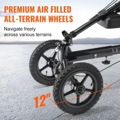 VEVOR Folding Knee Scooter, Aluminum Steerable Knee Walker with Height-Adjustable Handlebar & Knee Pad, 12