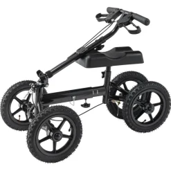 VEVOR Folding Knee Scooter, Aluminum Steerable Knee Walker with Height-Adjustable Handlebar & Knee Pad, 12