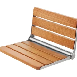 VEVOR Folding Oak Shower Seat, 16.1