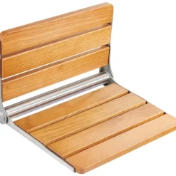 VEVOR Folding Oak Shower Seat, 16.1