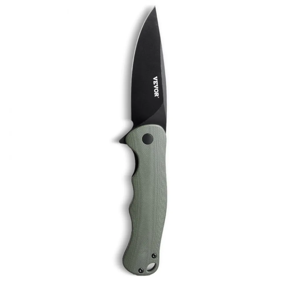 VEVOR Folding Pocket Knife, 3.5 in/8.8 cm D2 Steel Blade, G10 Handle Small EDC Knife with Pocket Clip, Sharp Camping Survival Hiking Knife, 3.84 oz/0.1 kg Easy to Carry for Men Women Self Defense