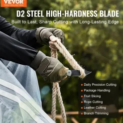 VEVOR Folding Pocket Knife, 3.5 in/8.8 cm D2 Steel Blade, G10 Handle Small EDC Knife with Pocket Clip, Sharp Camping Survival Hiking Knife, 3.84 oz/0.1 kg Easy to Carry for Men Women Self Defense