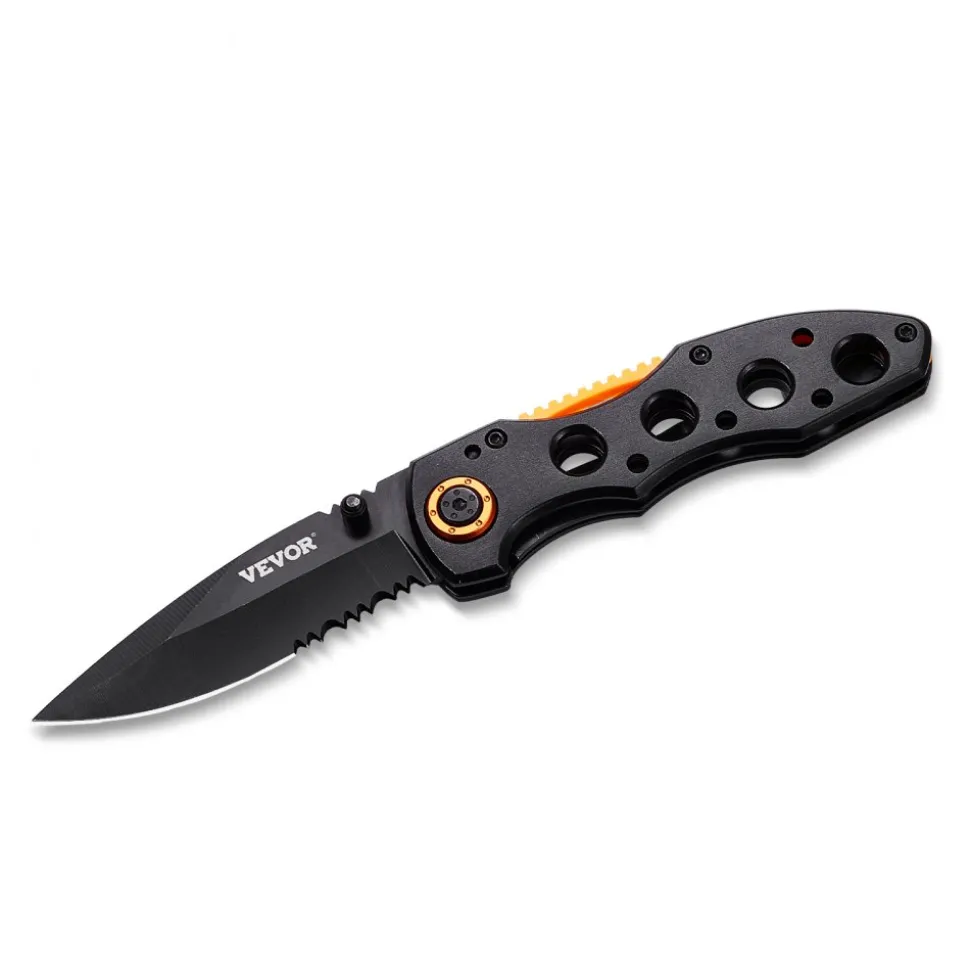 VEVOR Folding Pocket Knife, 3 in/7.6 cm 7Cr17Mov Blade, Aluminum Handle Small EDC Knife with Pocket Clip, Sharp Camping Survival Hiking Knife, 2.8 oz/0.08 kg Easy to Carry for Men Women Self Defense
