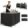 VEVOR Folding Portable Bar Table, 2 pcs, 38.6 x 15.2 x 34.3 in, with Carry Bag, Storage Shelf, Detachable Skirt, Quick and Easy Setup, Foldable Mobile Bartending Station for Events, Party, Tradeshow