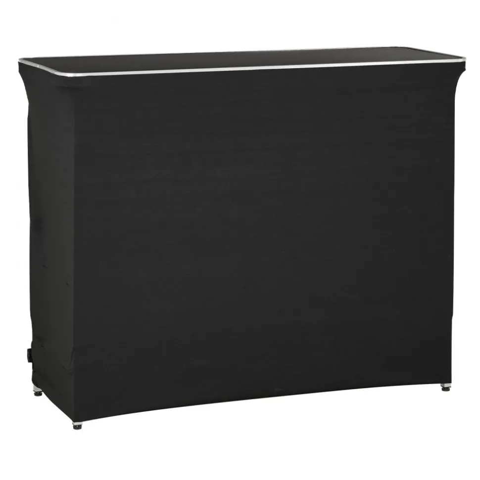 VEVOR Folding Portable Bar Table, 38.6 x 15.2 x 34.3 in, with Carry Bag, Storage Shelf, and Detachable Skirt, Quick and Easy Setup, Foldable Mobile Bartending Station for Events, Party, Tradeshow