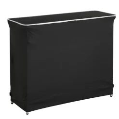 VEVOR Folding Portable Bar Table, 38.6 x 15.2 x 34.3 in, with Carry Bag, Storage Shelf, and Detachable Skirt, Quick and Easy Setup, Foldable Mobile Bartending Station for Events, Party, Tradeshow